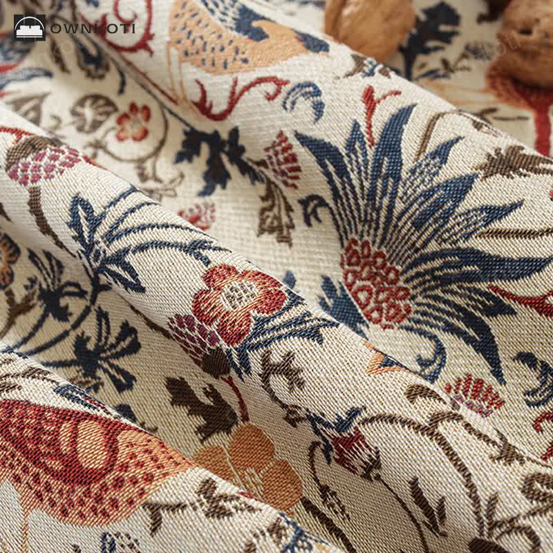 Bohemian Style Flower And Bird Tablecloth