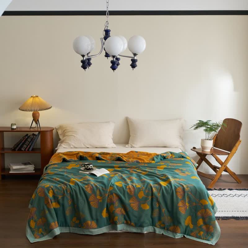 Ginkgo Leaf Double Layer Gauze Cotton Quilt - image 9