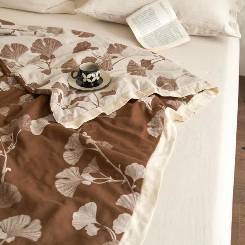 Ginkgo Leaf Double Layer Gauze Cotton Quilt - image 28