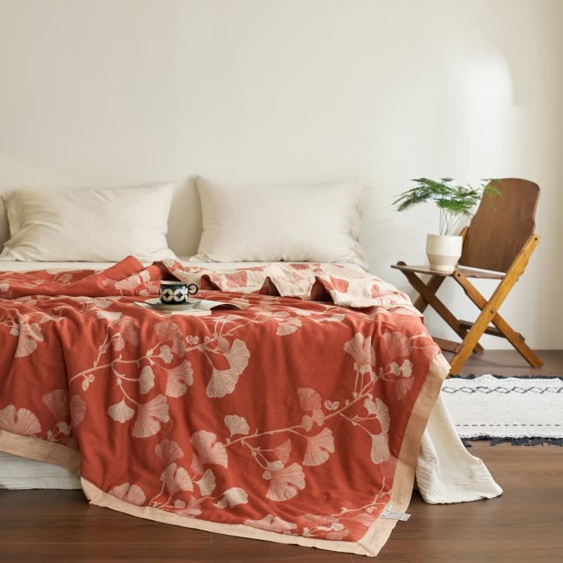 Ginkgo Leaf Double Layer Gauze Cotton Quilt - image 17