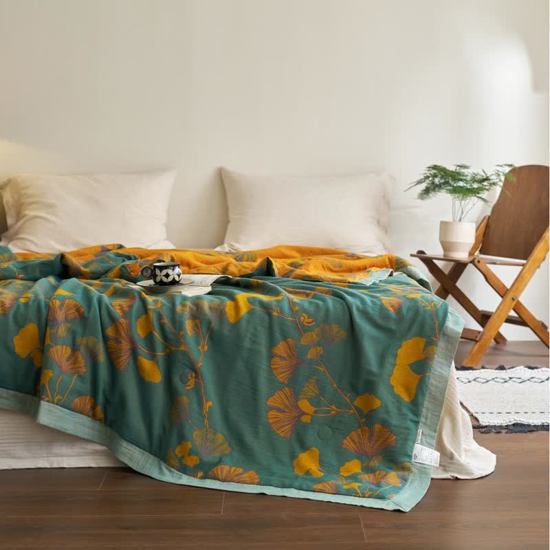 Ginkgo Leaf Double Layer Gauze Cotton Quilt - image 10