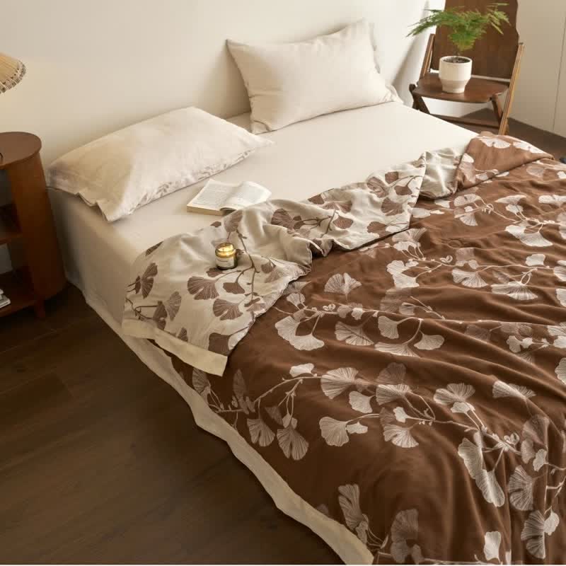 Ginkgo Leaf Double Layer Gauze Cotton Quilt - image 26