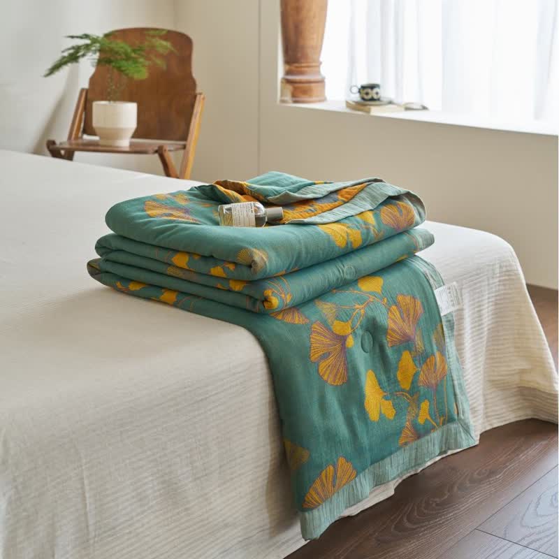Ginkgo Leaf Double Layer Gauze Cotton Quilt - image 15