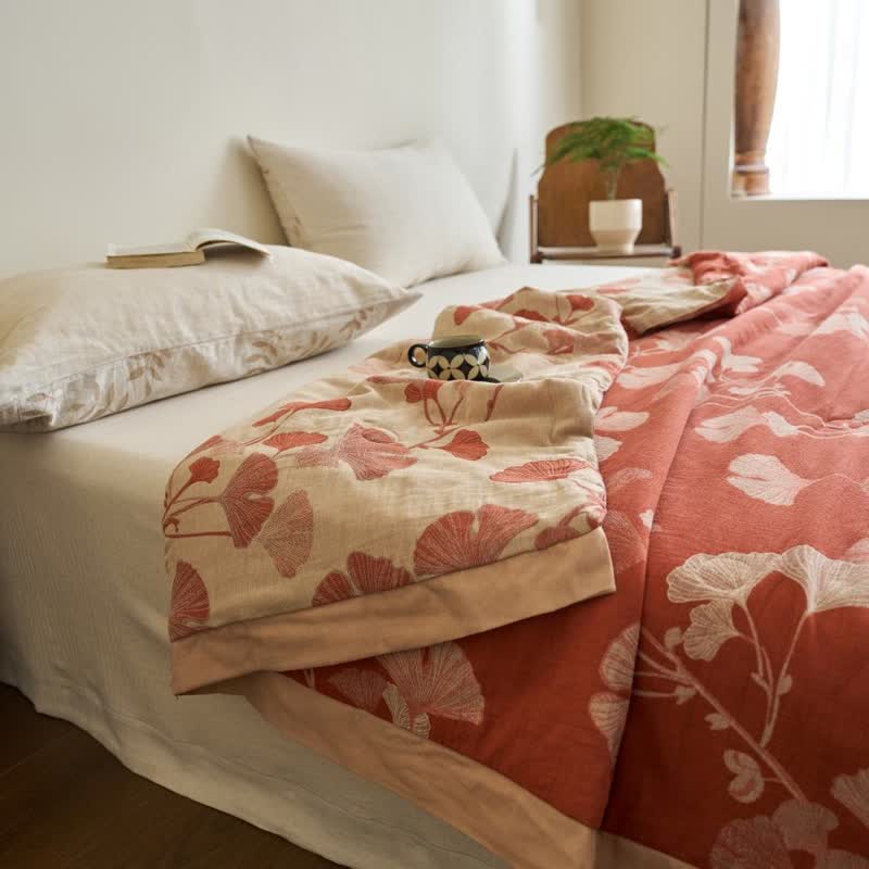Ginkgo Leaf Double Layer Gauze Cotton Quilt - image 21