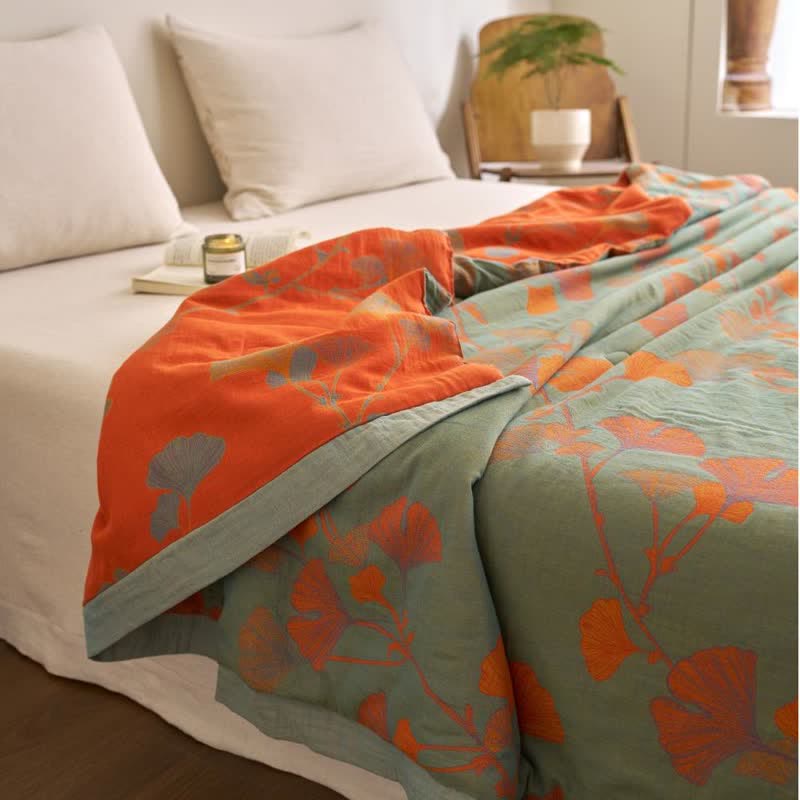 Ginkgo Leaf Double Layer Gauze Cotton Quilt - image 4