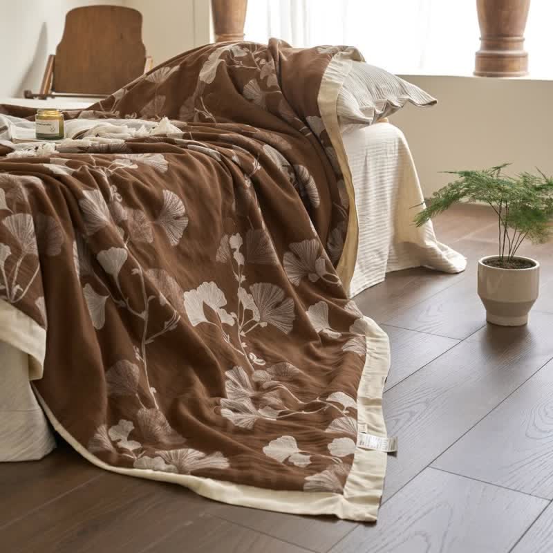 Ginkgo Leaf Double Layer Gauze Cotton Quilt - image 25