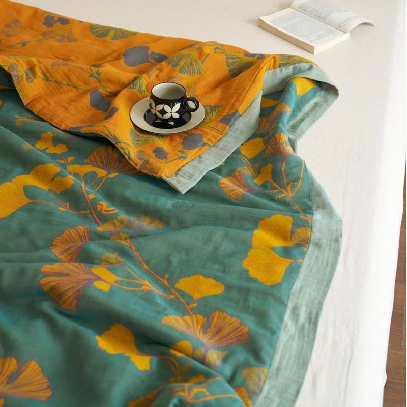 Ginkgo Leaf Double Layer Gauze Cotton Quilt - image 14