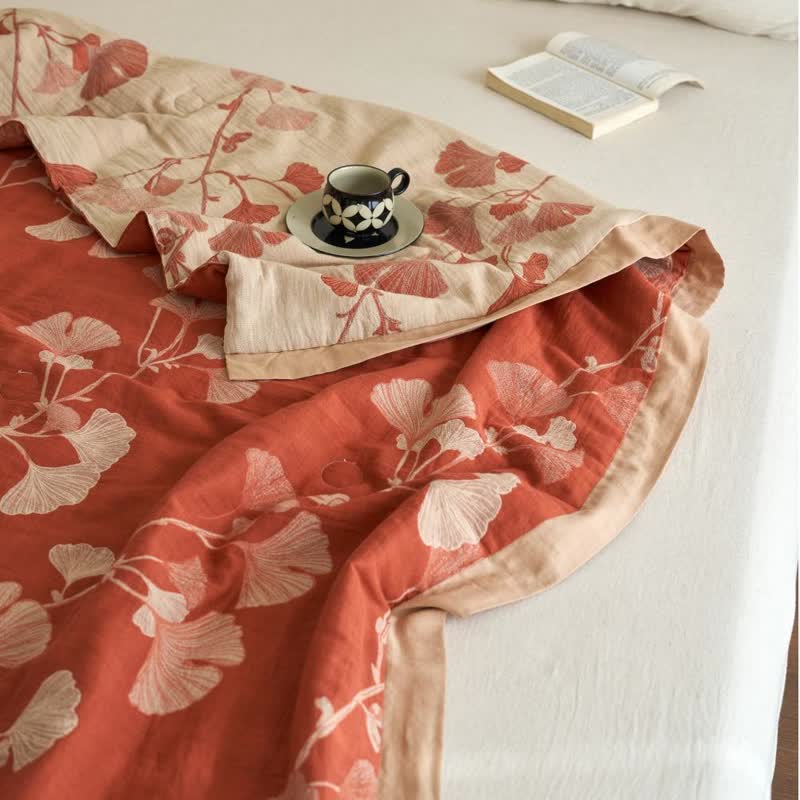 Ginkgo Leaf Double Layer Gauze Cotton Quilt - image 19