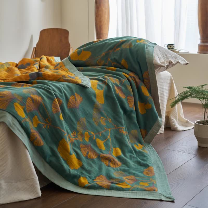 Ginkgo Leaf Double Layer Gauze Cotton Quilt - image 11