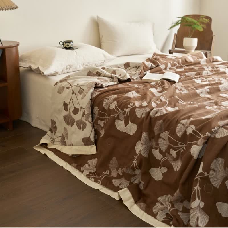 Ginkgo Leaf Double Layer Gauze Cotton Quilt - image 27