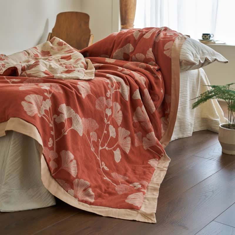 Ginkgo Leaf Double Layer Gauze Cotton Quilt - image 20