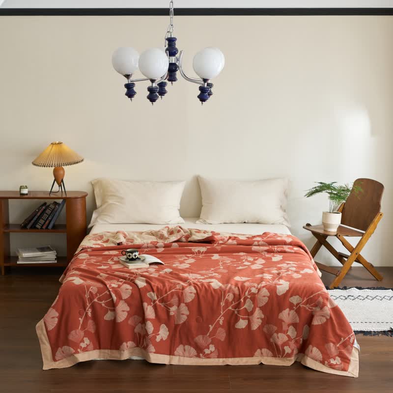 Ginkgo Leaf Double Layer Gauze Cotton Quilt - image 16
