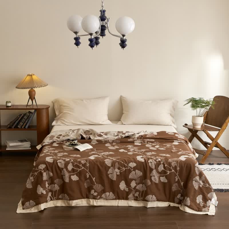 Ginkgo Leaf Double Layer Gauze Cotton Quilt - image 23