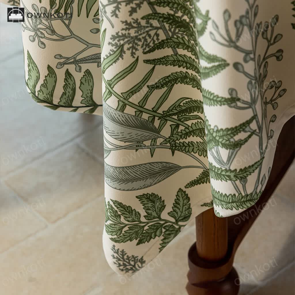 French Retro Plant Print Tablecloth