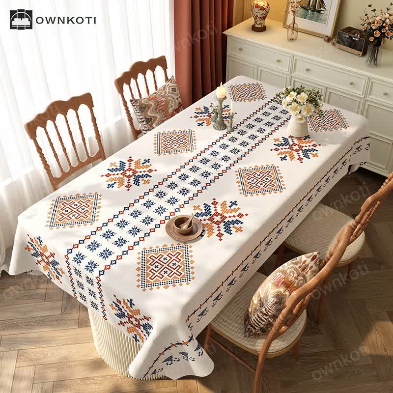 Bohemian Geometric Pattern Waterproof Tablecloth