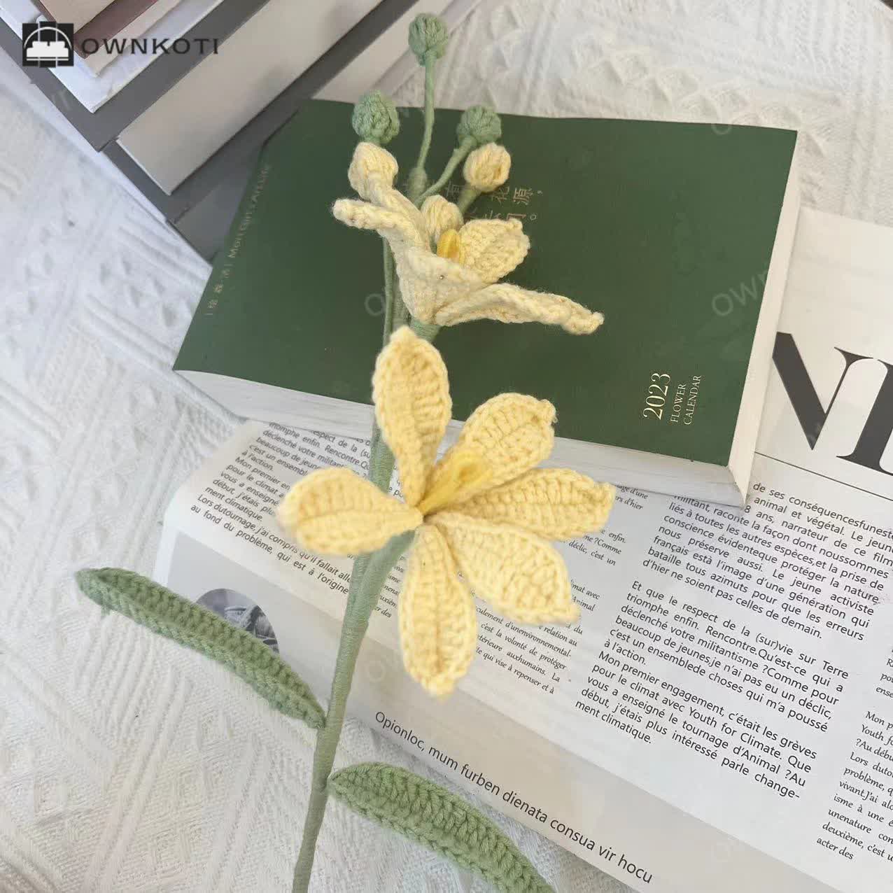 Handmade Knitted Crochet Montbretia Flower Bouquet