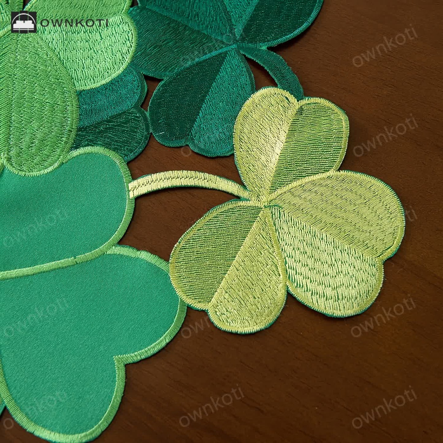 Embroidered Hollow Shamrock Table Runner