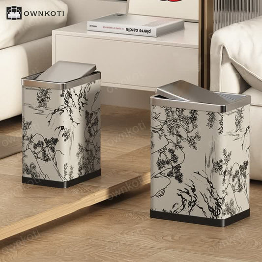 Rural Trash Bin with Swing Lid