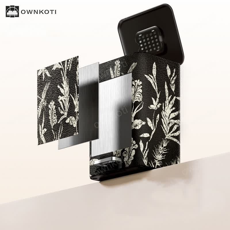 Elegant Pastoral Leather Durable Trash Can