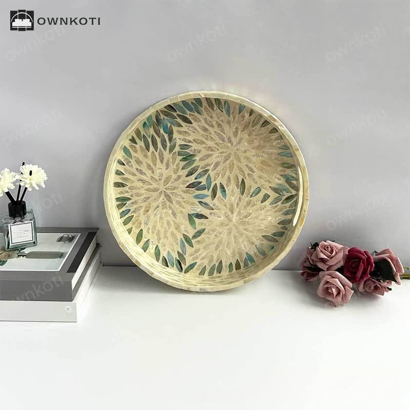 Handmade Colorful Shells Decorated Fruit Food Tray