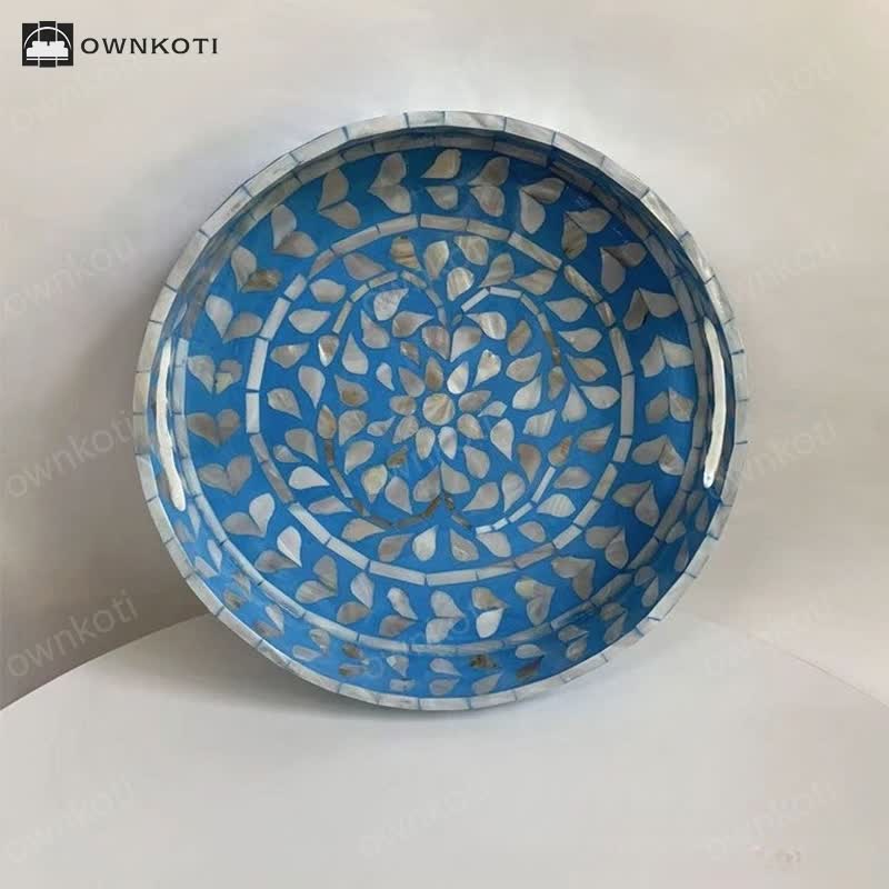 Handmade Colorful Shells Decorated Fruit Food Tray