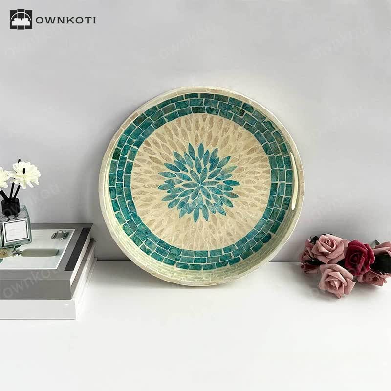 Handmade Colorful Shells Decorated Fruit Food Tray