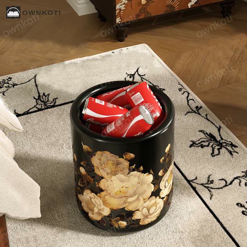 Double Layer Blooming Flower Durable Trash Can
