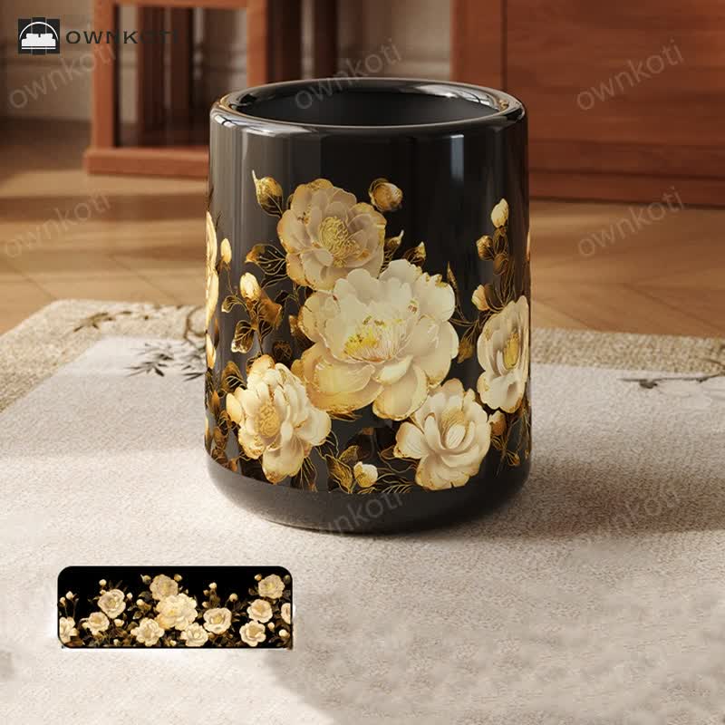 Double Layer Blooming Flower Durable Trash Can