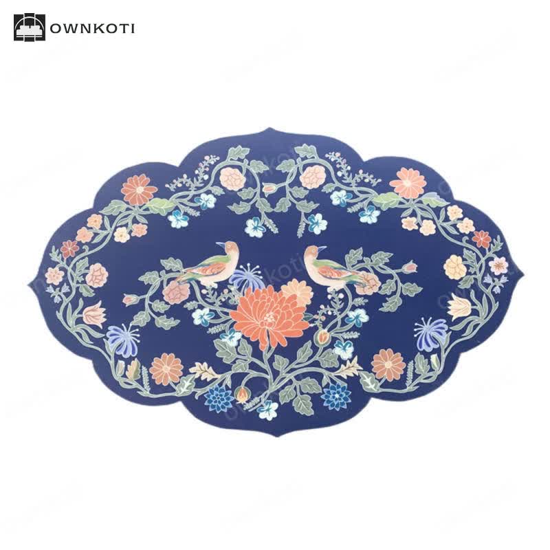 Pastoral Style Floral Anti-slip Diatom Mud Bath Mat