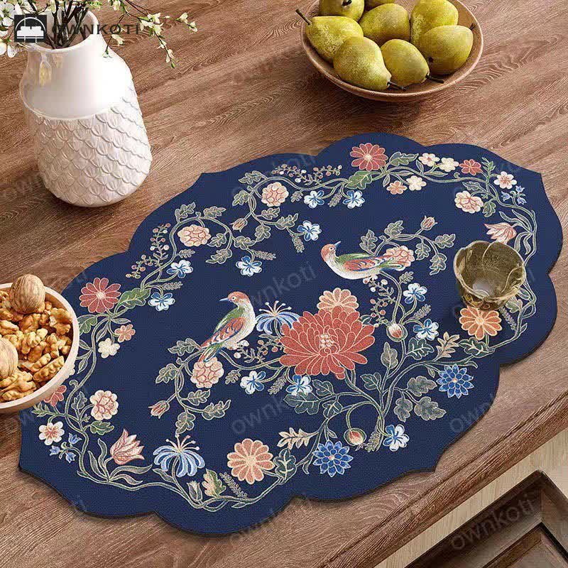 Pastoral Style Floral Anti-slip Diatom Mud Bath Mat