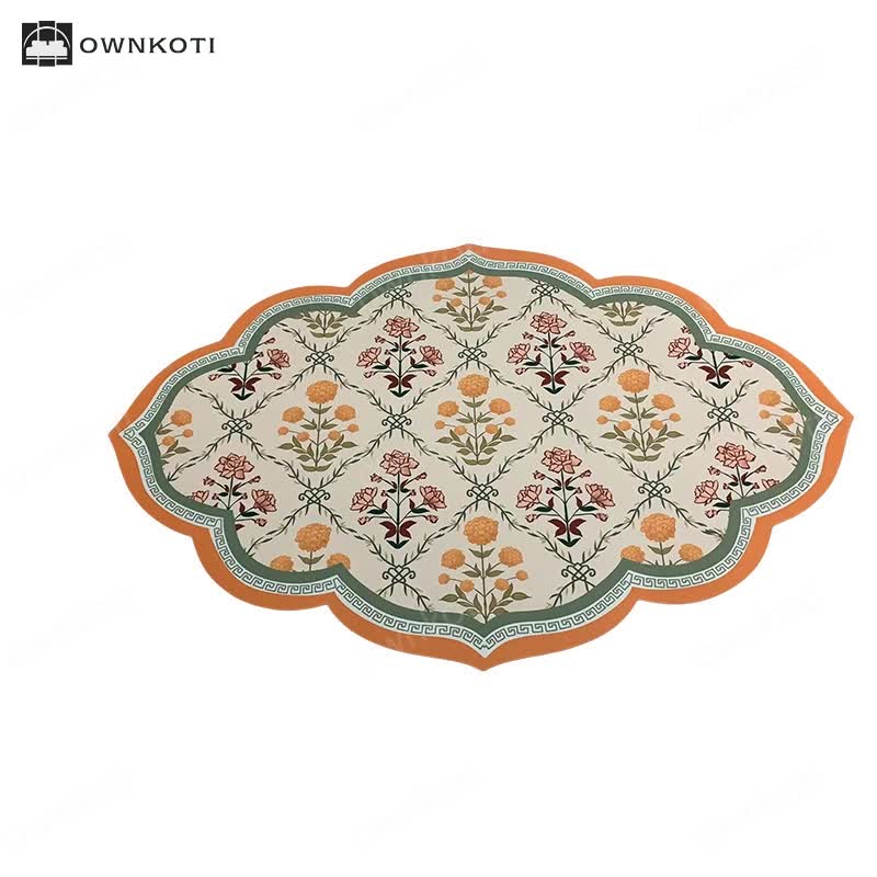 Pastoral Style Floral Anti-slip Diatom Mud Bath Mat