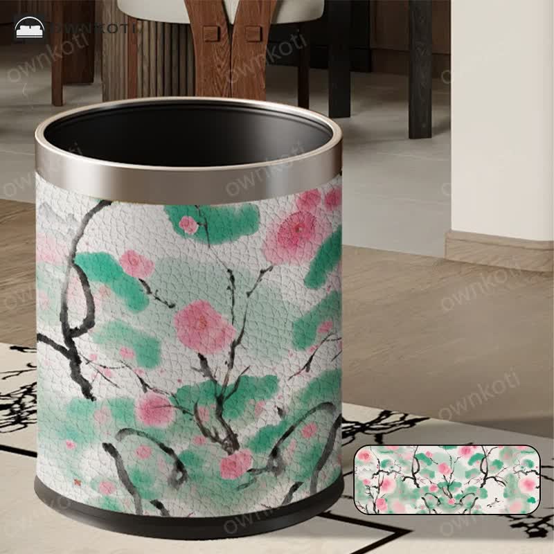 Vintage Floral Large Capacity Trash Bin