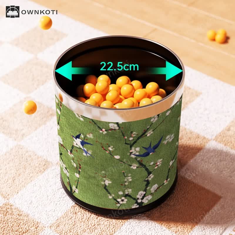 Vintage Floral Large Capacity Trash Bin