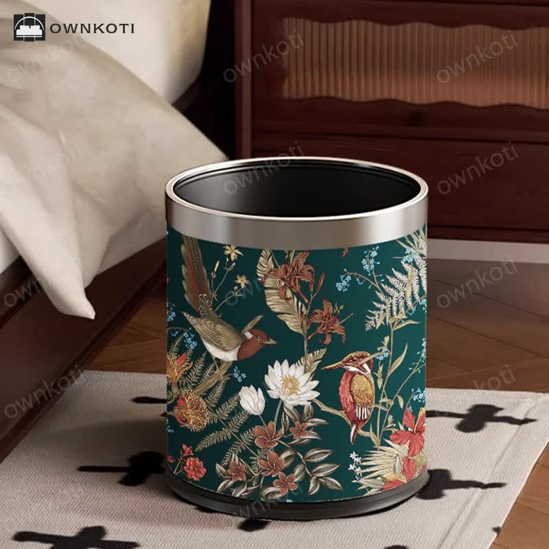 Double-layer Vintage Lidless Wastebasket