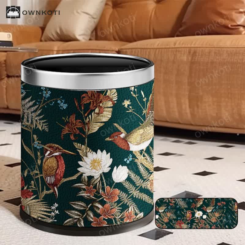 Double-layer Vintage Lidless Wastebasket