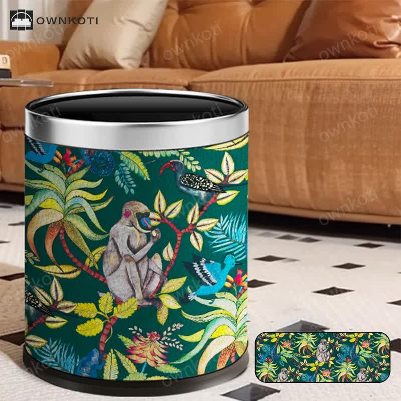 Double-layer Vintage Lidless Wastebasket