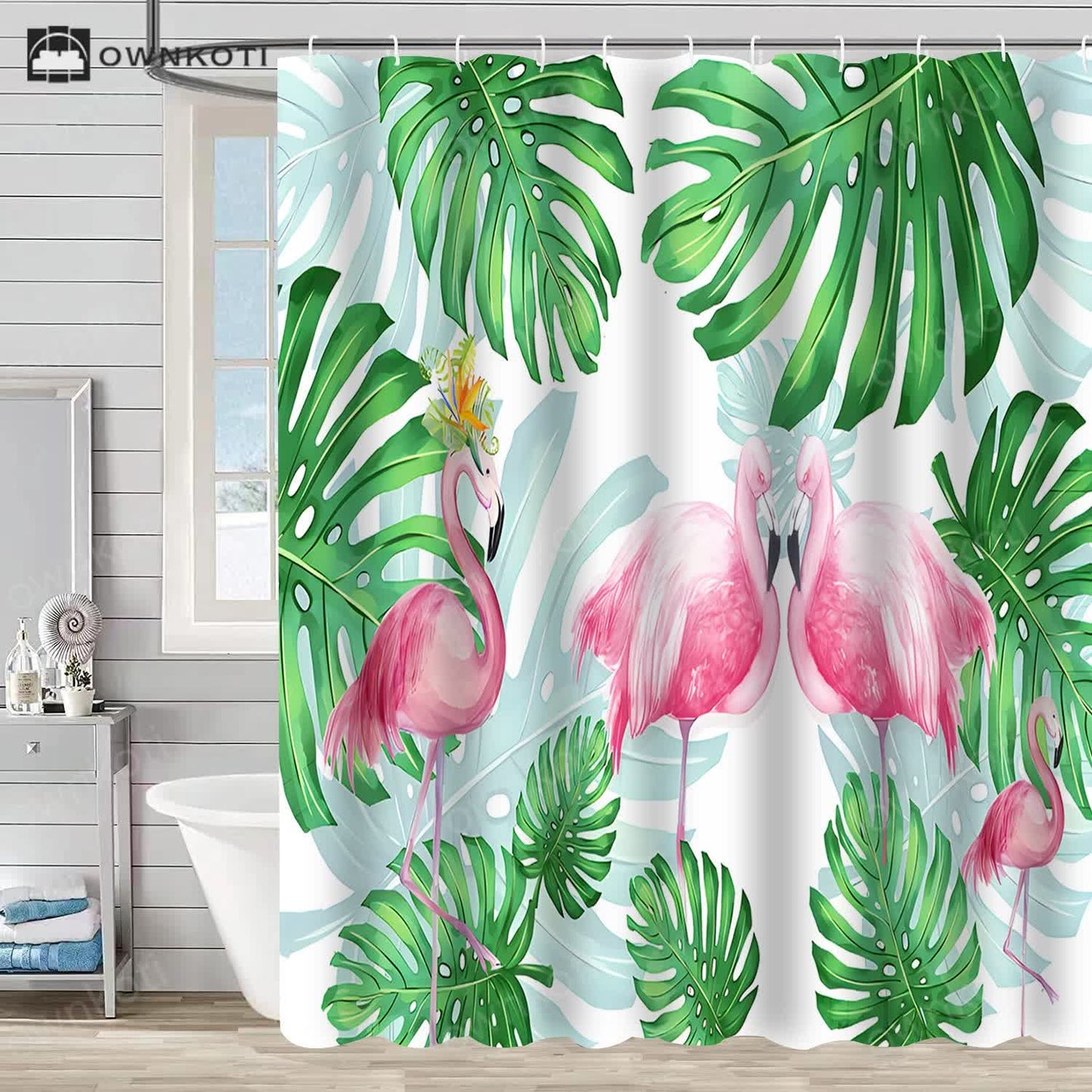 Flamingo Waterproof Decorative Shower Curtain