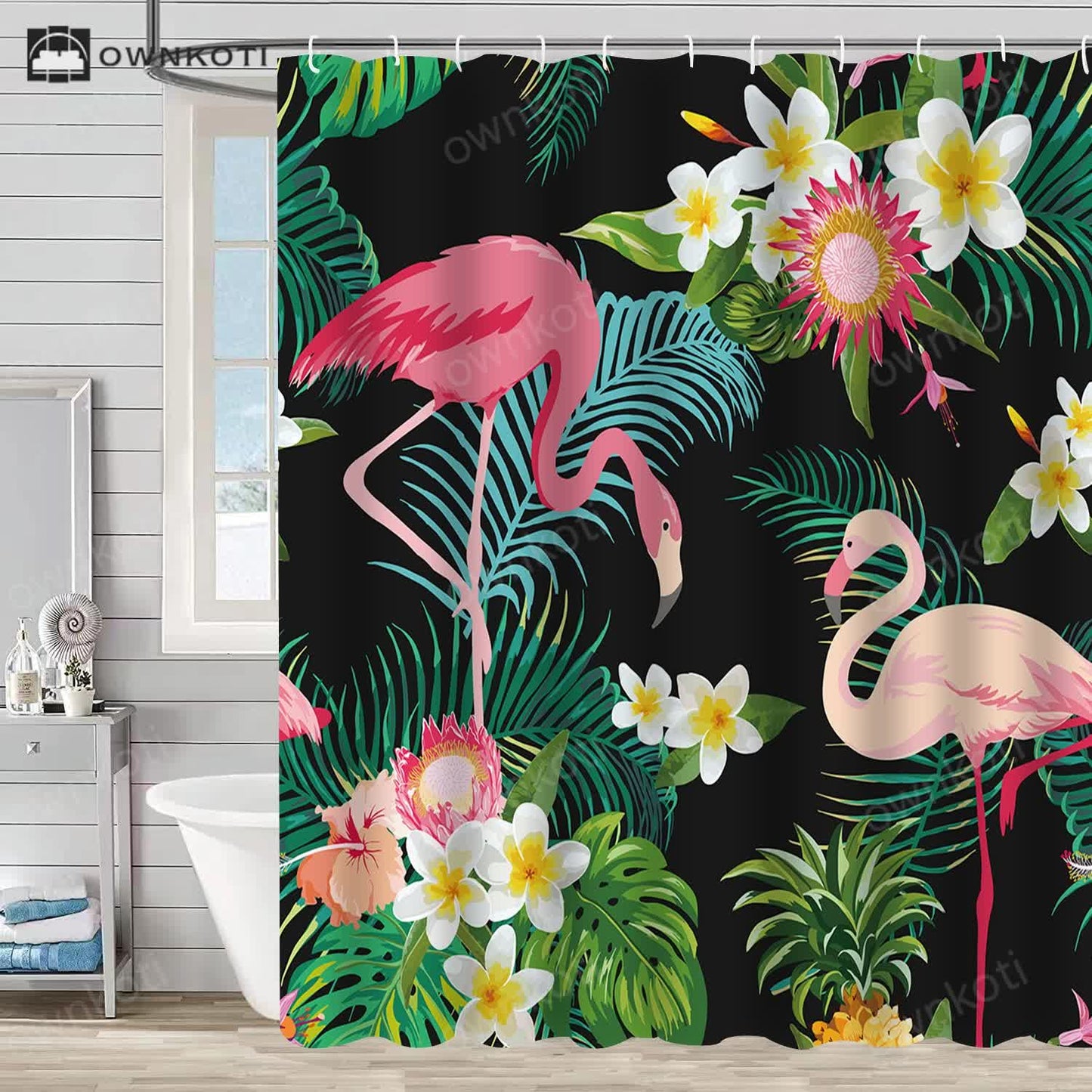 Flamingo Waterproof Decorative Shower Curtain