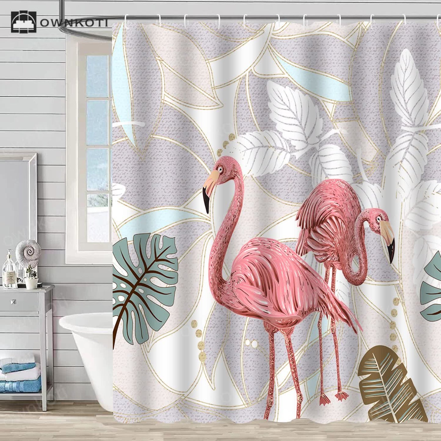 Flamingo Waterproof Decorative Shower Curtain