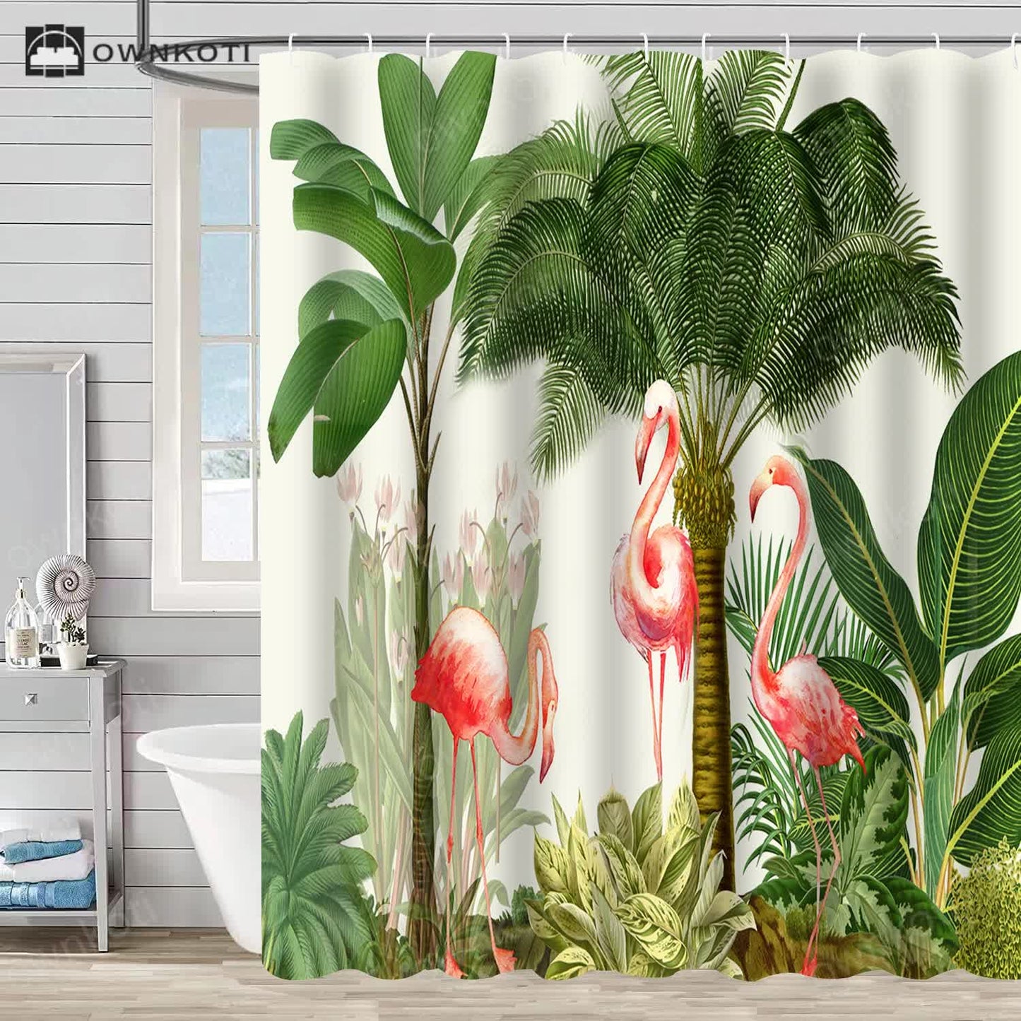 Flamingo Waterproof Decorative Shower Curtain