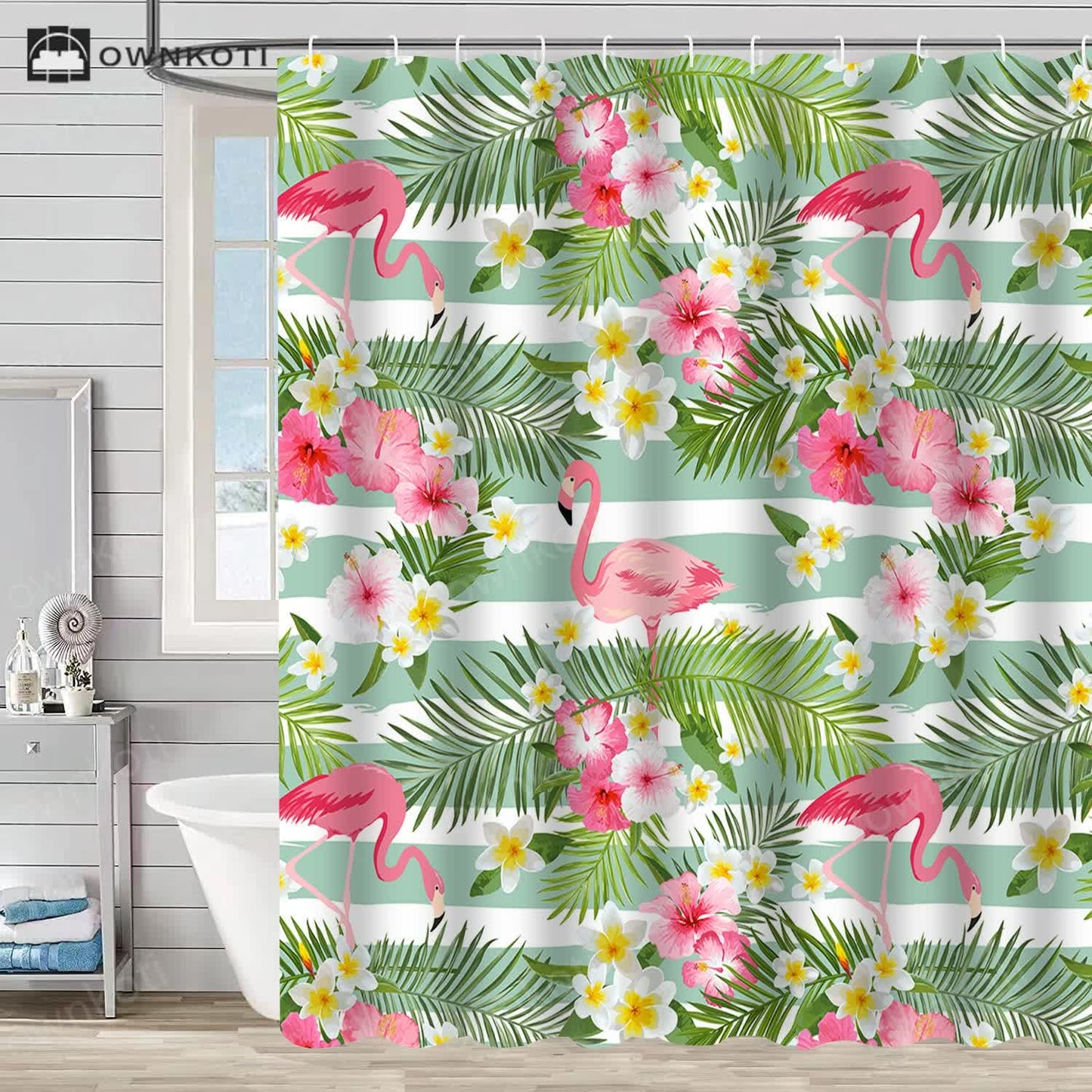Flamingo Waterproof Decorative Shower Curtain