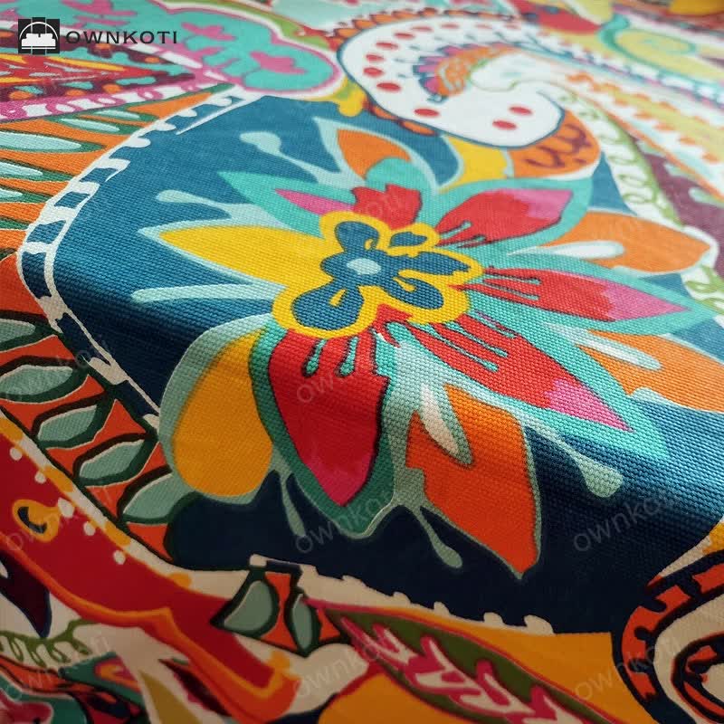Colorful Vintage Ethnic Style Floral Tablecloth