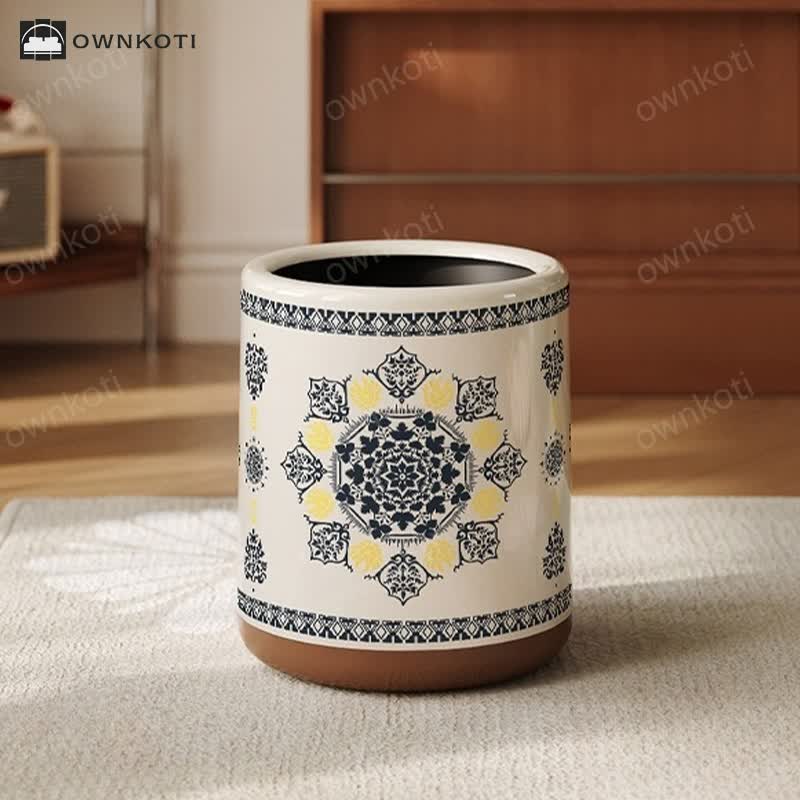 Elegant Double Layer Functional Trash Bin