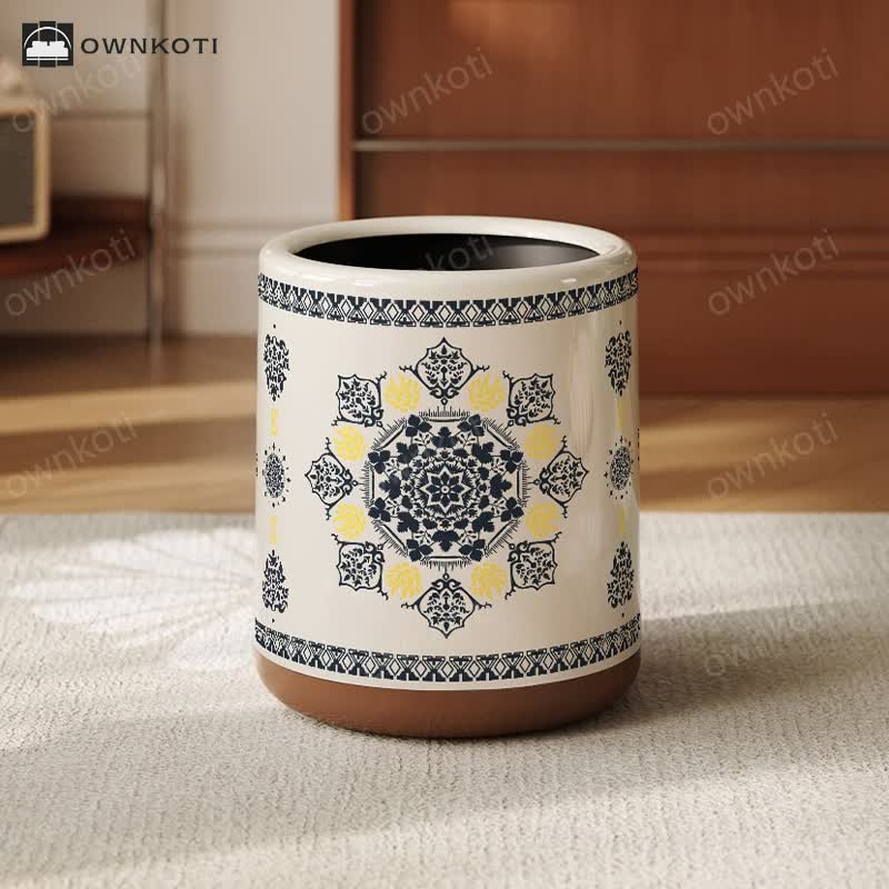 Elegant Double Layer Functional Trash Bin