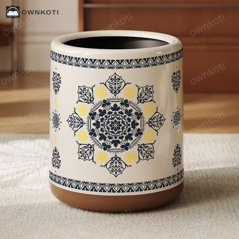Elegant Double Layer Functional Trash Bin