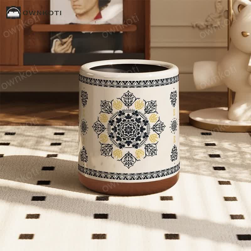 Elegant Double Layer Functional Trash Bin