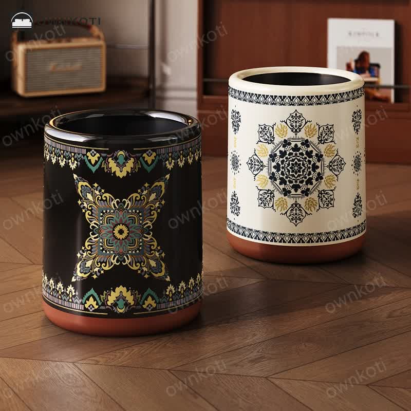 Elegant Double Layer Functional Trash Bin