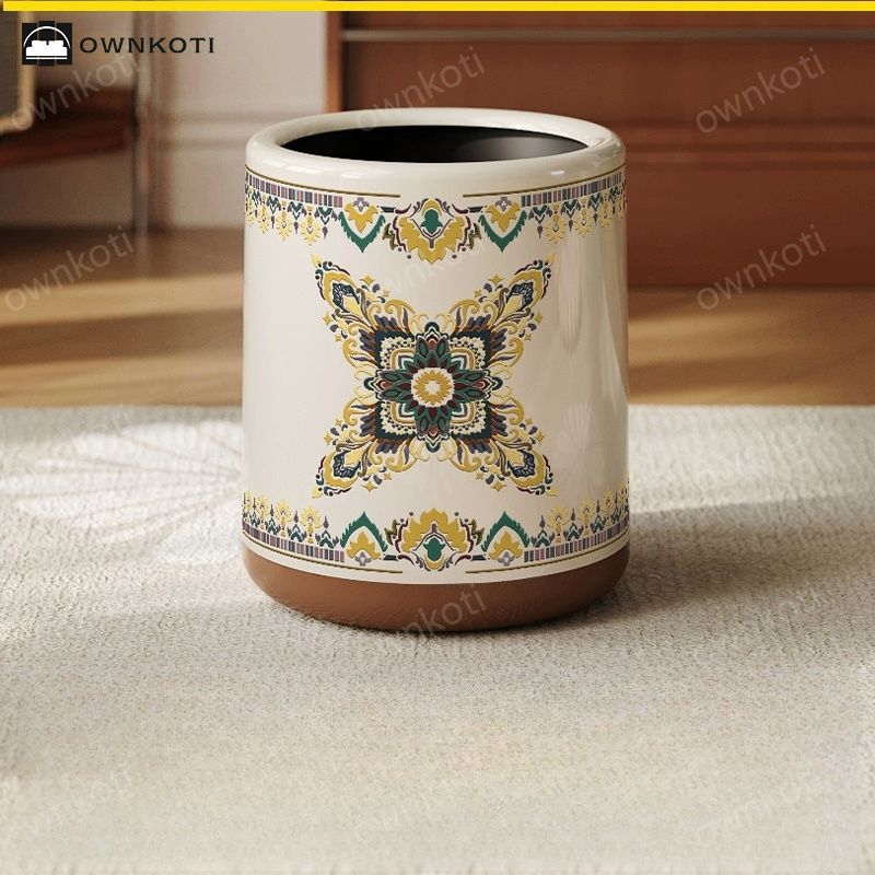 Elegant Double Layer Functional Trash Bin