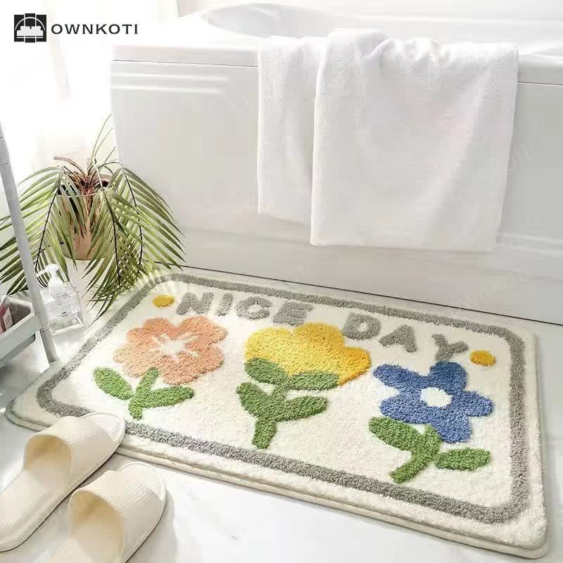 Plant Flower Cartoon Absorbent Floor Mat