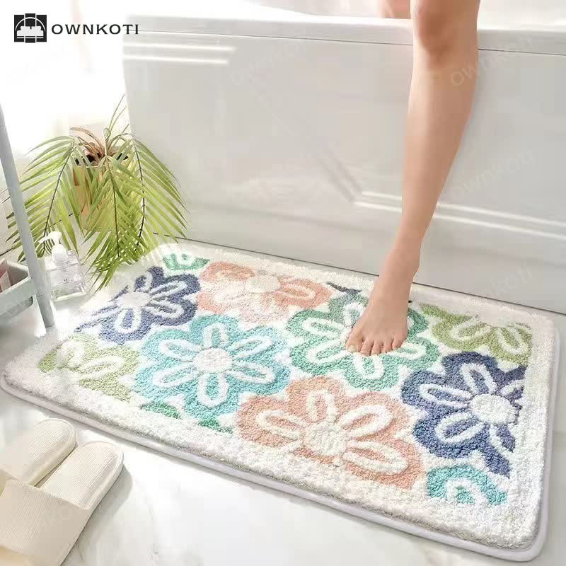 Plant Flower Cartoon Absorbent Floor Mat